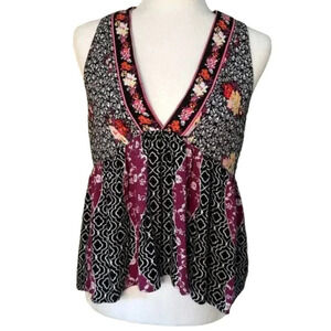 FREE PEOPLE Batik Print Halter Tank Top - size small